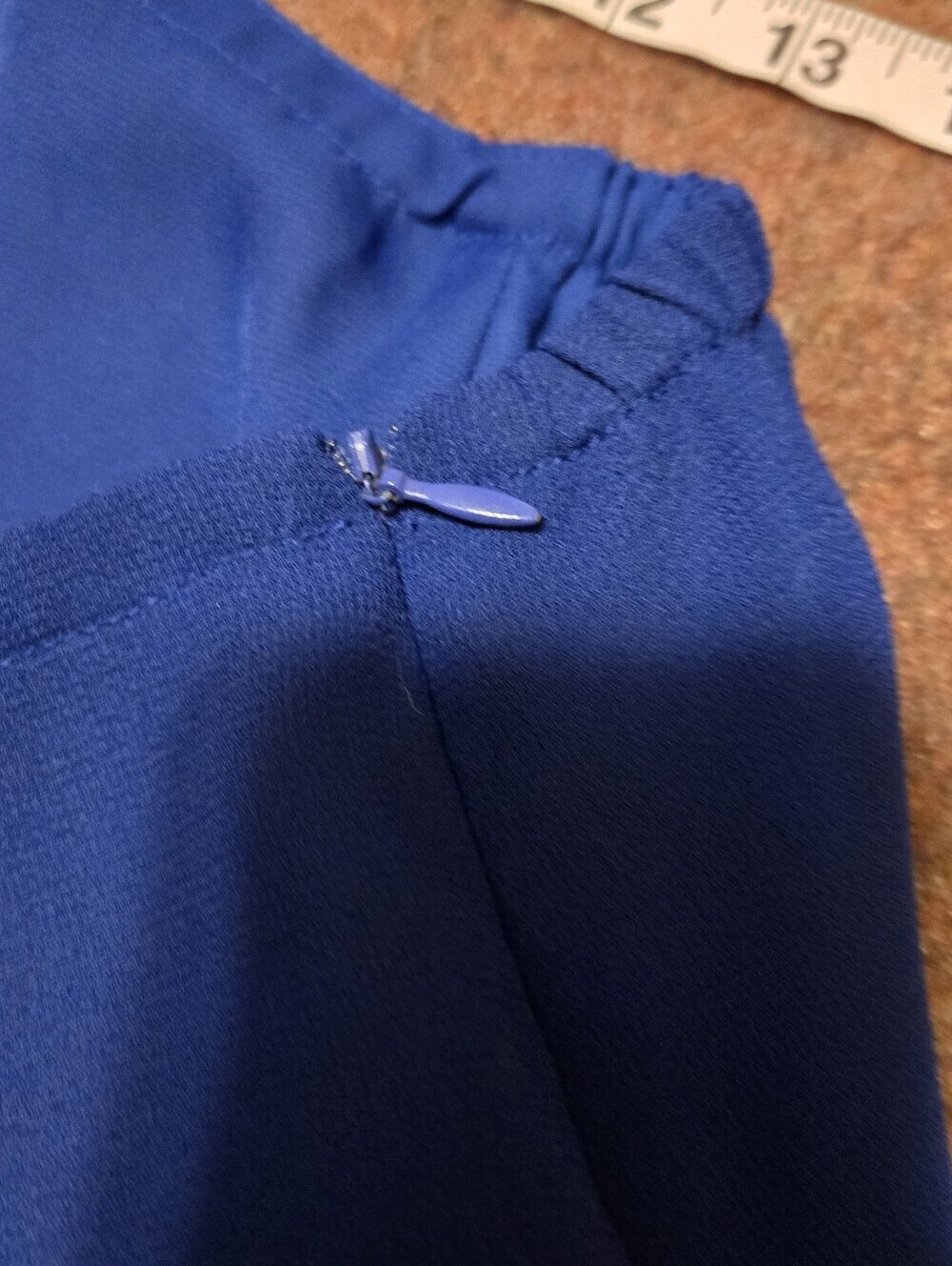 Royal Blue Skirt Missing Brand Tag Pleated Hem Size 16 Very Good Quality Lined - Picture 6 of 8